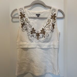 Ann Taylor Embroidered Sleeveless Top
